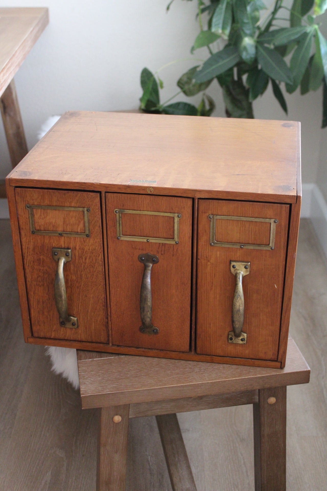 Vintage Lucas Bros Vertical File Cabinet