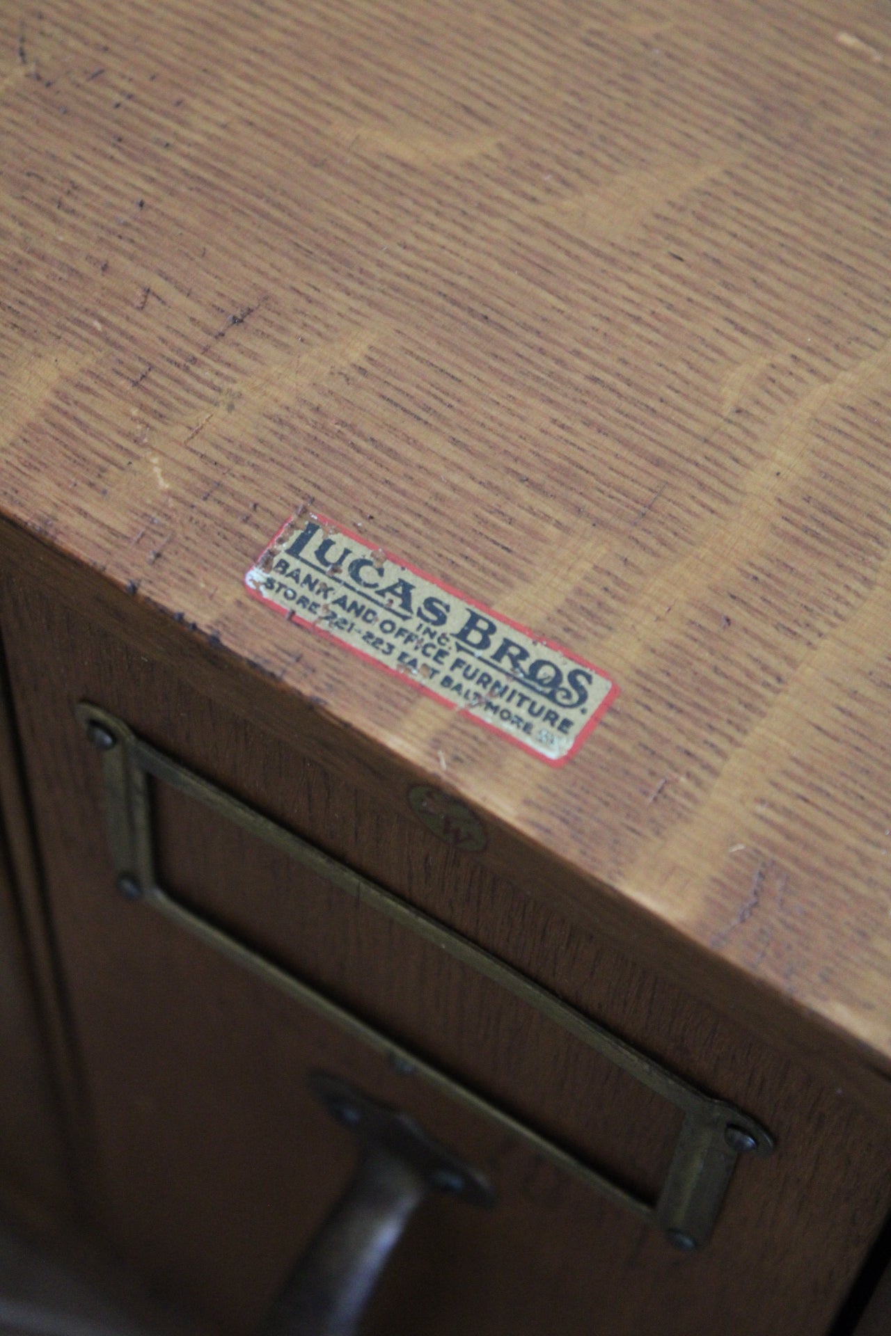 Vintage Lucas Bros Vertical File Cabinet